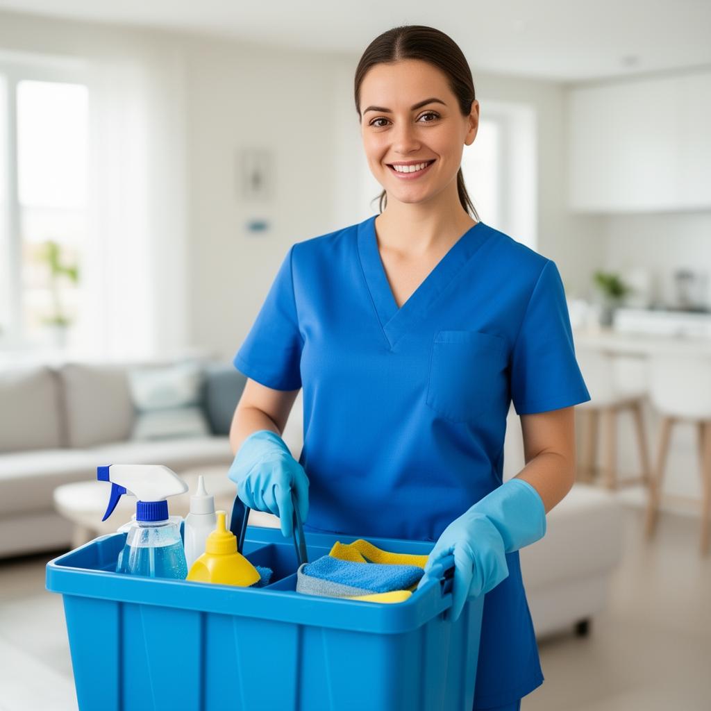 Friendly professional cleaner